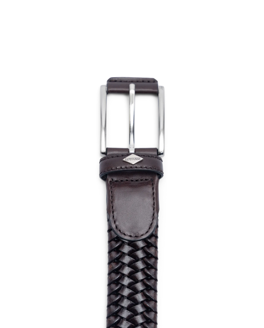 Cinturon Mesh Vaqueta Braided Lottusse Collection Mocha Accessories L4RH434