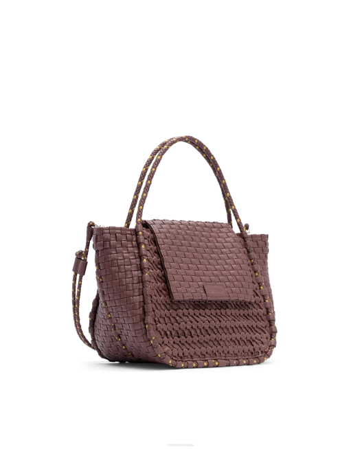 Noodbag Braided Washed Lamb Top Handle Bag Lottusse Collection Brown Accessories L4RH423