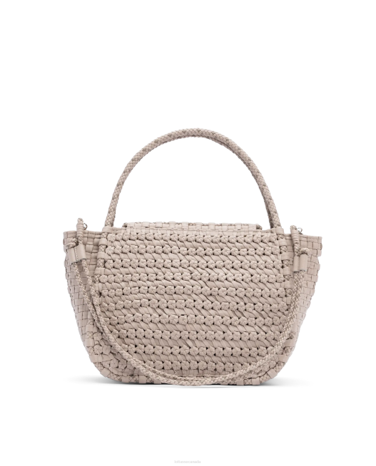 Noodbag Braided Washed Lamb Top Handle Bag Lottusse Collection Off White Accessories L4RH425