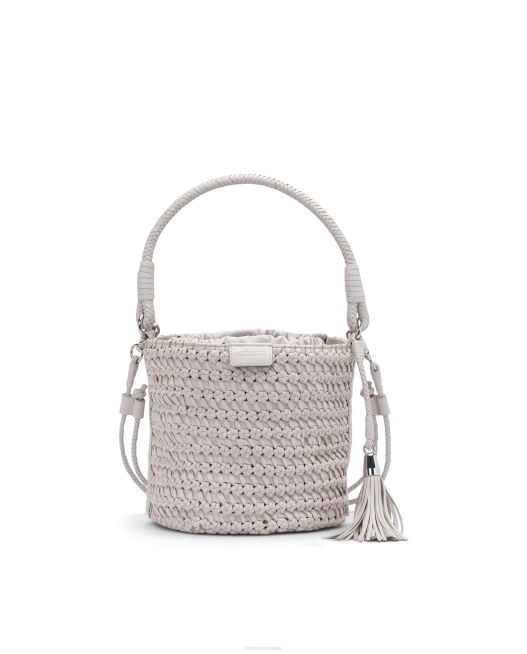 Noodbag Green Braided Washed Lamb Bucket Bag Lottusse Collection White Accessories L4RH426