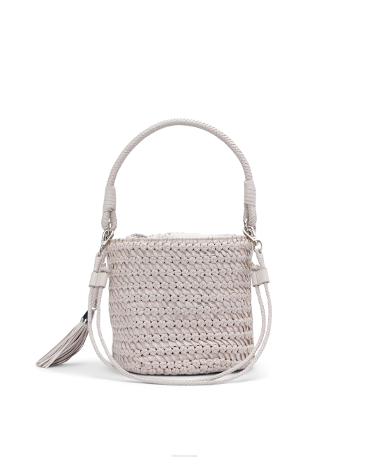Noodbag Green Braided Washed Lamb Bucket Bag Lottusse Collection White Accessories L4RH426
