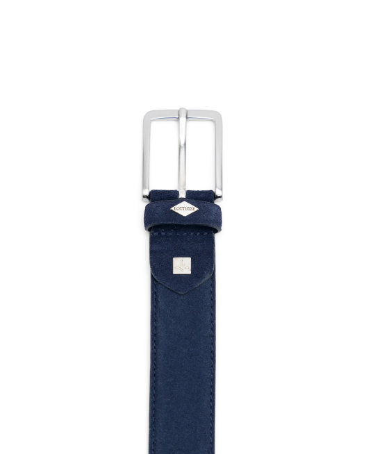 Cinturon Suede Calf Buckle Lottusse Collection Marine Blue Accessories L4RH435