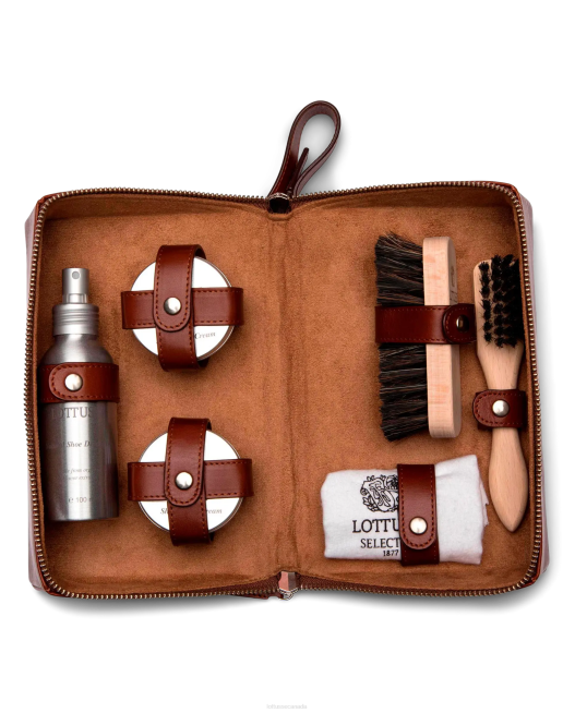 LUX Crust Anilin Calf Cleaning Set Lottusse Collection Brown Accessories L4RH456
