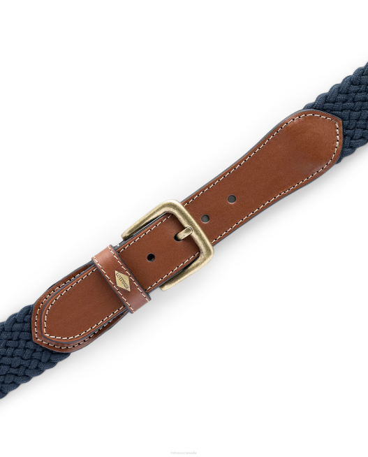 Cinturones Elastic Tubular Calf Braided Lottusse Men Marine Blue Accessories L4RH37