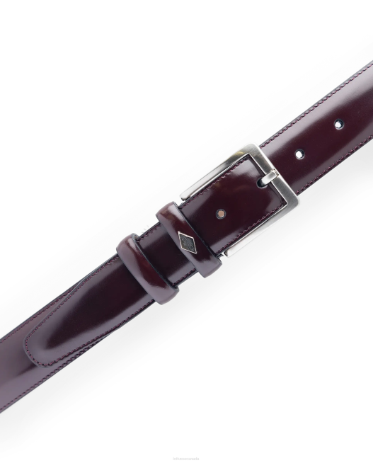Cinturones Polished Binder Calf Buckle Lottusse Men Maroon Accessories L4RH35