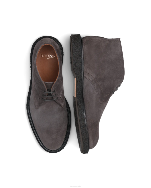 Brisbane Calf Suede Ankle Boots Lottusse Men Grey Footwear L4RH182