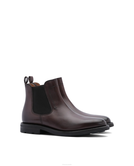 Premium Crust Anilin Calf Ankle Boots Lottusse Men Mocha Footwear L4RH49