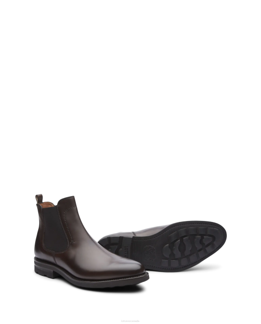Premium Crust Anilin Calf Ankle Boots Lottusse Men Mocha Footwear L4RH49