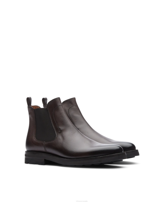 Premium Crust Anilin Embossy Calf Ankle Boots Lottusse Men Mocha Footwear L4RH54