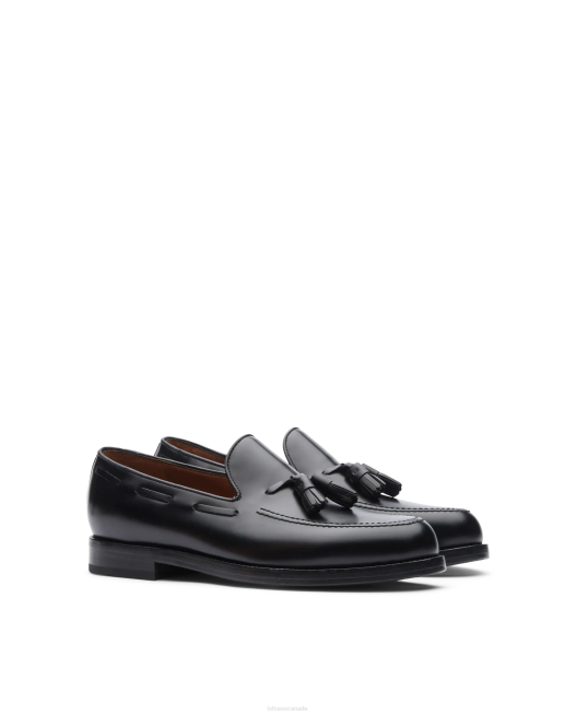 Class Bright Calf Boat Shoes Lottusse Men Black Footwear L4RH28