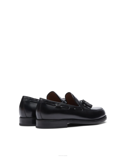 Class Bright Calf Boat Shoes Lottusse Men Black Footwear L4RH28