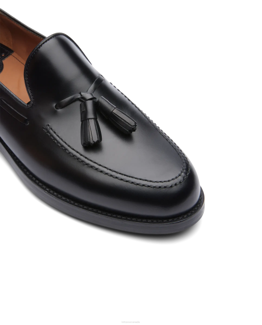 Class Bright Calf Boat Shoes Lottusse Men Black Footwear L4RH28