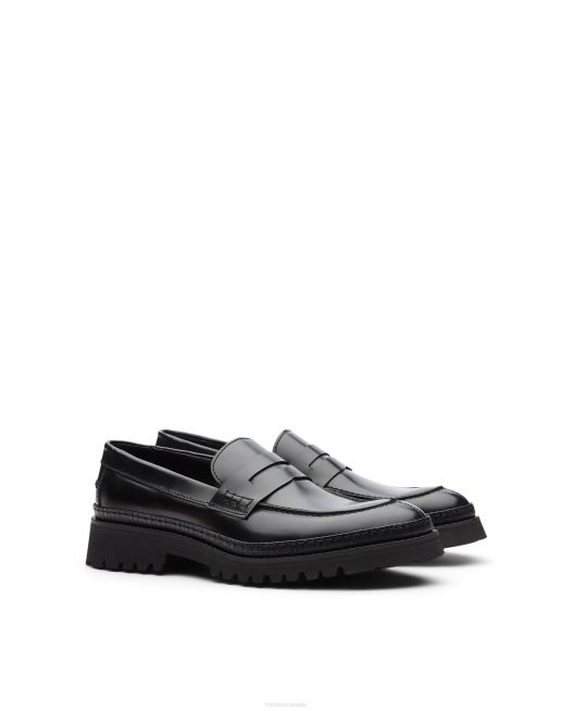 Covent Polished Binder Calf Boat Shoes Lottusse Men Black Footwear L4RH179