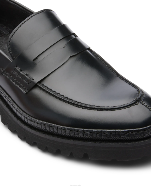 Covent Polished Binder Calf Boat Shoes Lottusse Men Black Footwear L4RH179