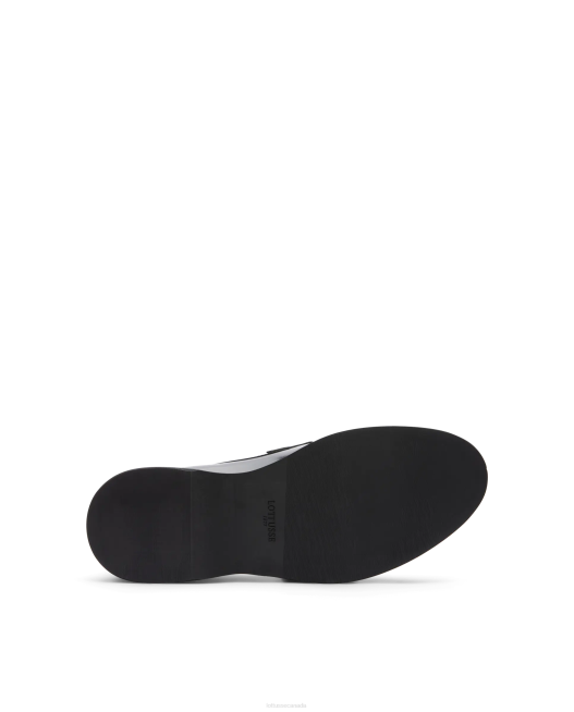 Luca Polished Binder Calf Boat Shoes Lottusse Men Black Footwear L4RH170