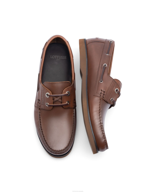 Ocean Wax Calf Boat Shoes Lottusse Men Brown Footwear L4RH101