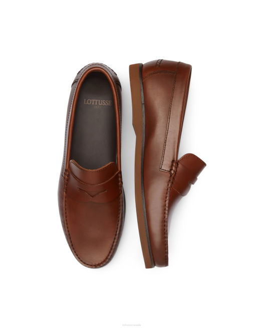 Ocean Wax Calf Boat Shoes Lottusse Men Brown Footwear L4RH104