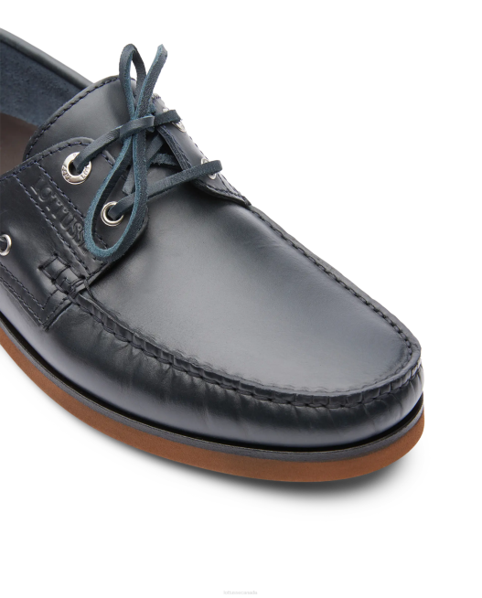 Ocean Wax Calf Boat Shoes Lottusse Men Marine Blue Footwear L4RH99
