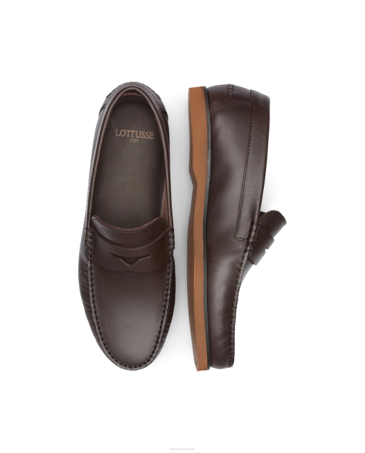 Ocean Wax Calf Boat Shoes Lottusse Men Mocha Footwear L4RH103