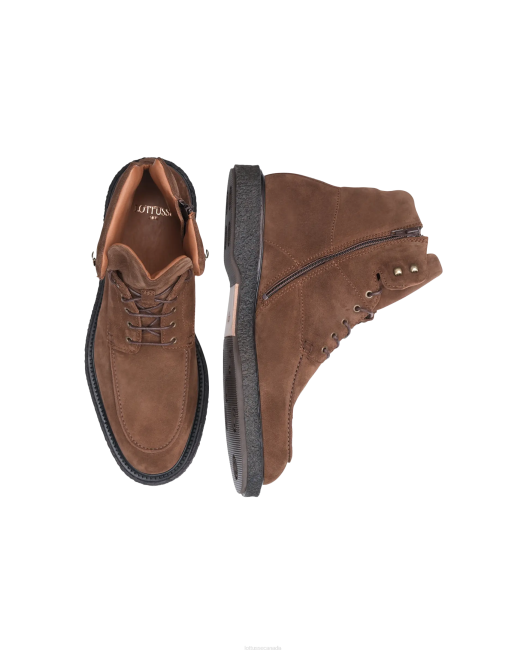 Brisbane Calf Suede Zipped Boots Lottusse Men Brown Footwear L4RH183