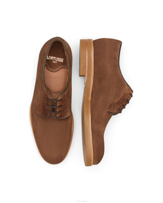 Niza Suede Calf Derby Lottusse Men Brown Footwear L4RH109