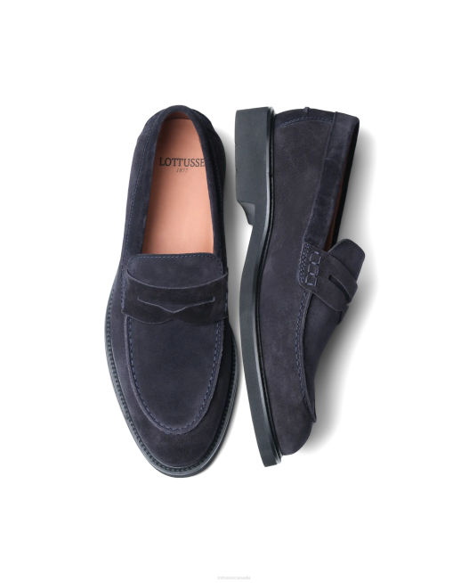 Baltimore Calf Suede Loafers Lottusse Men Navy Footwear L4RH164