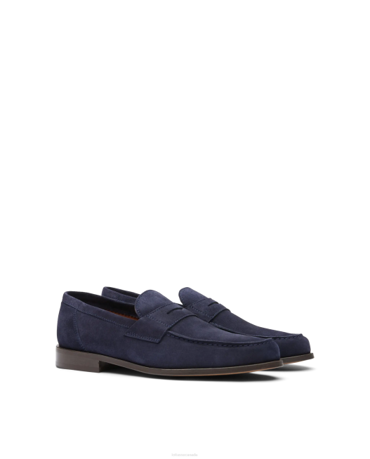 Daytona Suede Calf Loafers Lottusse Men Marine Blue Footwear L4RH63
