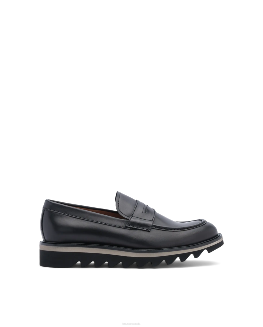 Dublin Calf Aniline Leather Loafers Lottusse Men Black Footwear L4RH181