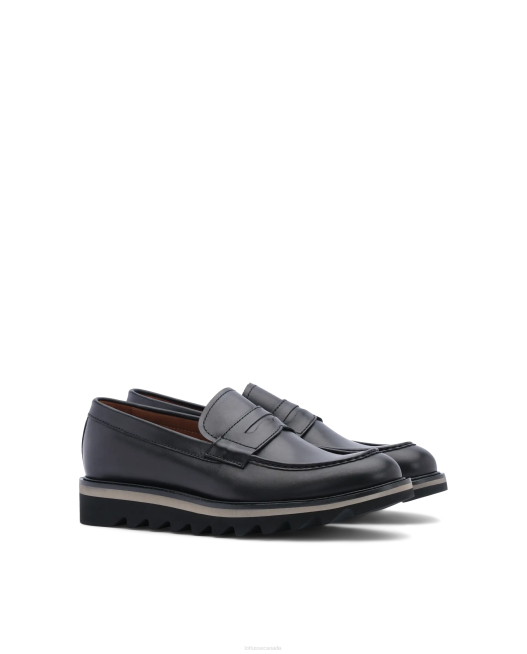 Dublin Calf Aniline Leather Loafers Lottusse Men Black Footwear L4RH181