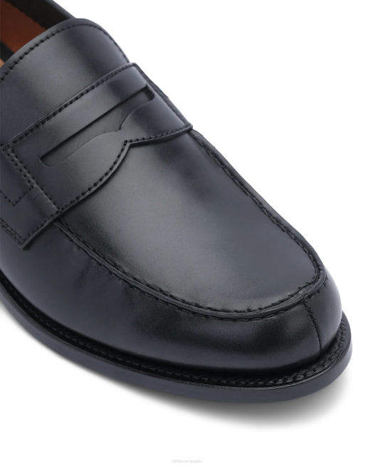 Kingstown Calf Block Heel Loafers Lottusse Men Black Footwear L4RH45
