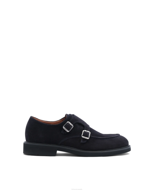 Baltimore Calf Suede Monk Shoes Lottusse Men Navy Footwear L4RH166