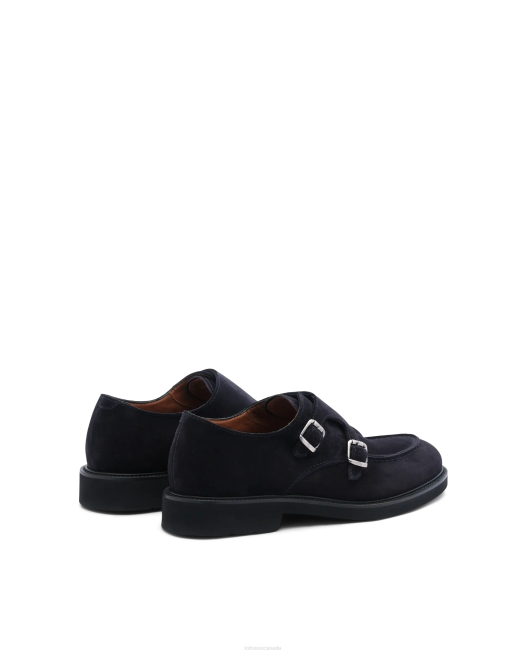 Baltimore Calf Suede Monk Shoes Lottusse Men Navy Footwear L4RH166