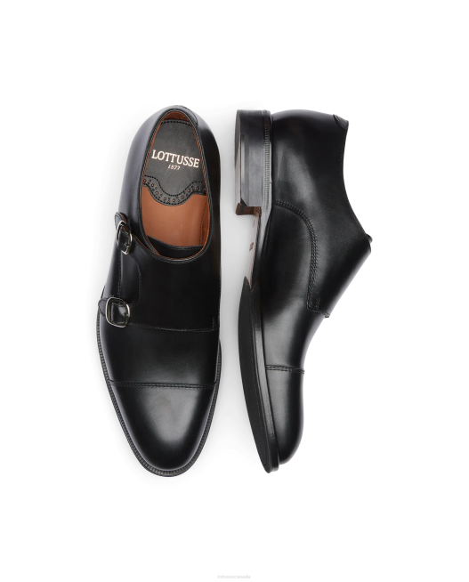Lenox Brush Off Calf Monks Lottusse Men Black Footwear L4RH6