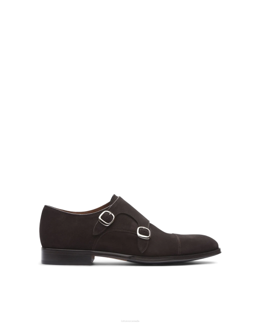 Lenox Calf Suede Monk Shoes Lottusse Men Mocha Footwear L4RH136