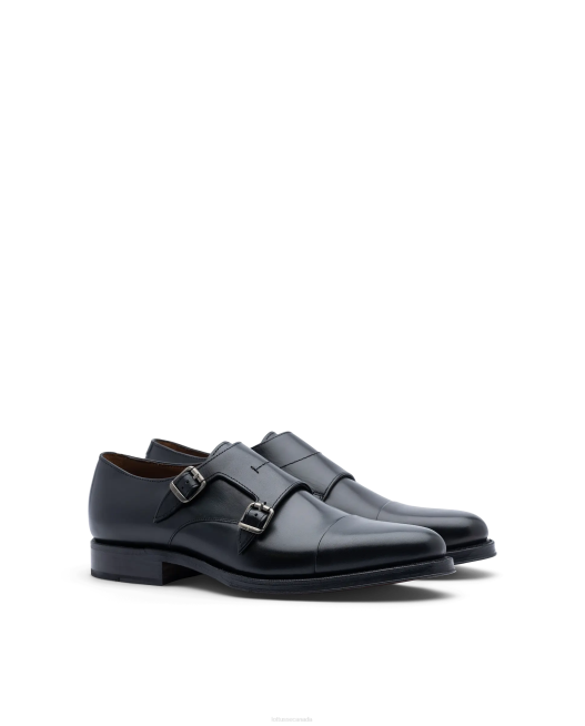 Premium Crust Anilin Calf Monks Lottusse Men Black Footwear L4RH47