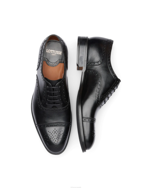Lenox Brush Off Calf Oxford Lottusse Men Black Footwear L4RH10