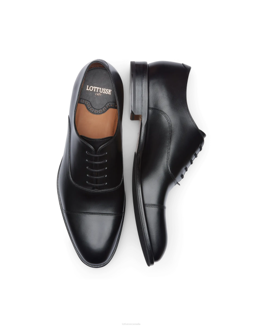 Lenox Brush Off Calf Oxford Lottusse Men Black Footwear L4RH8