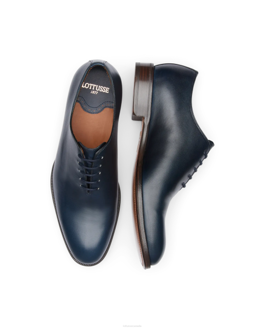 Lenox Brush off Calf Oxford Lottusse Men Marine Blue Footwear L4RH14