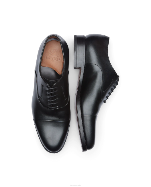 Premium Crust Anilin Calf Oxford Lottusse Men Black Footwear L4RH1