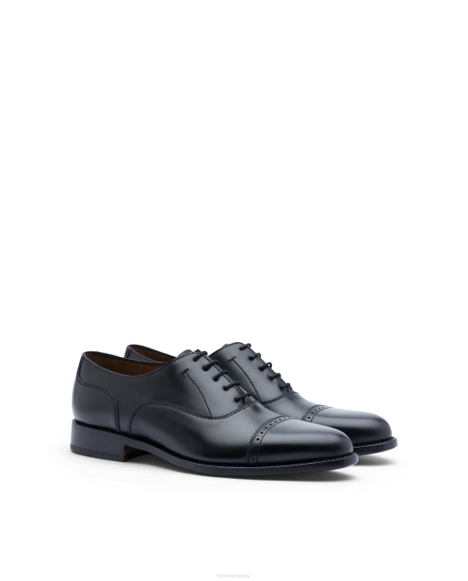 Premium Crust Anilin Calf Oxford Lottusse Men Black Footwear L4RH50