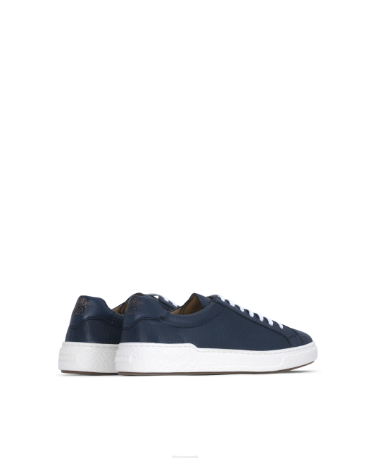 Torino Brush of Embossy Calf Sneakers Lottusse Men Marine Blue Footwear L4RH83