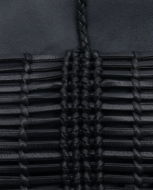 Edit Braided Goat Shopper Lottusse Women Black Accessories L4RH363