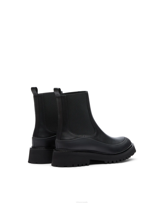 Covent Rubber Finish Calf Ankle Boots Lottusse Women Black Footwear L4RH405
