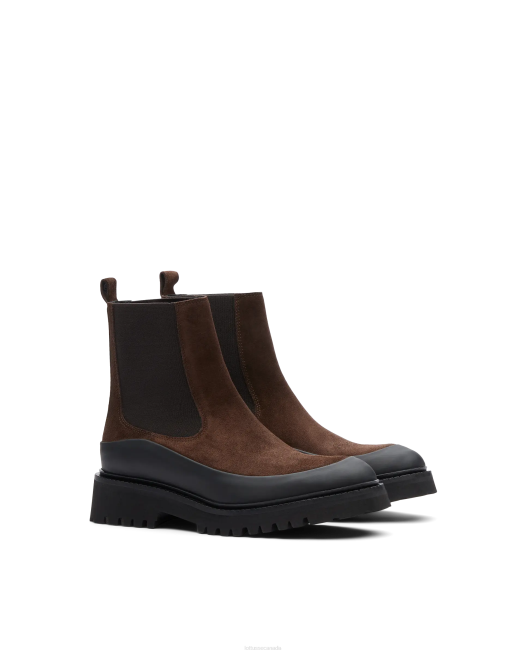 Covent Rubber Finish Calf Ankle Boots Lottusse Women Mocha Footwear L4RH404