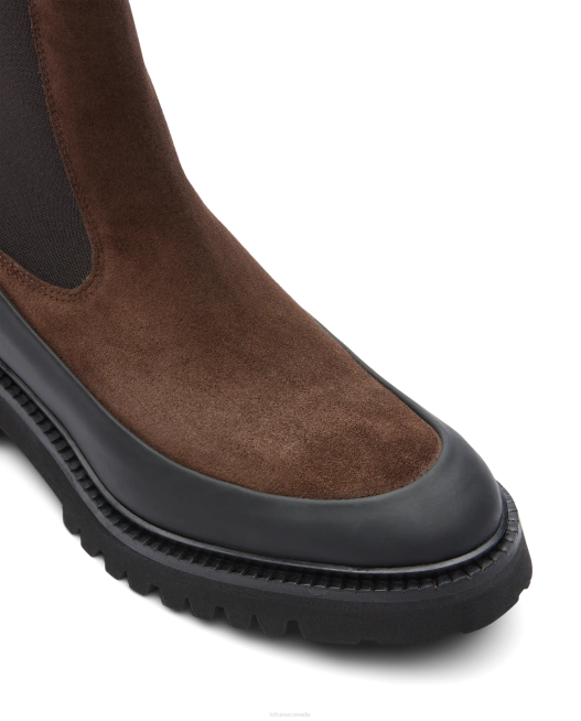 Covent Rubber Finish Calf Ankle Boots Lottusse Women Mocha Footwear L4RH404