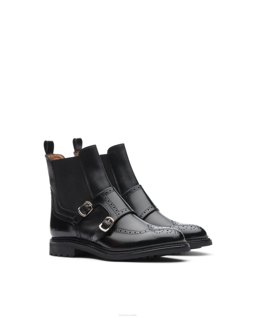 Walton Polished Binder Calf Ankle Boots Lottusse Women Black Footwear L4RH201