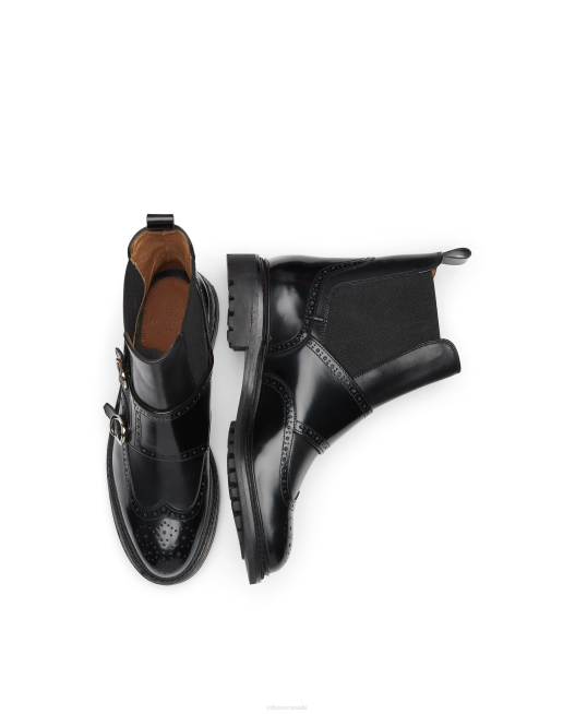 Walton Polished Binder Calf Ankle Boots Lottusse Women Black Footwear L4RH201