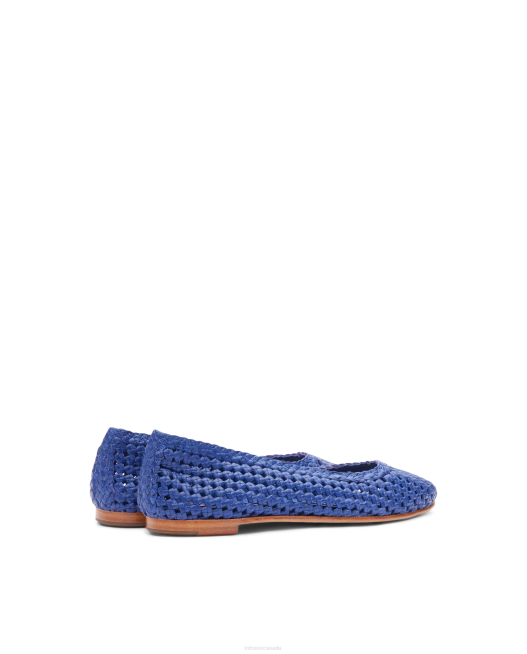 Delice Lamb Mesh Leather Ballerinas Lottusse Women Blue Footwear L4RH293