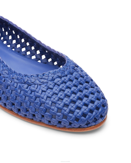 Delice Lamb Mesh Leather Ballerinas Lottusse Women Blue Footwear L4RH293