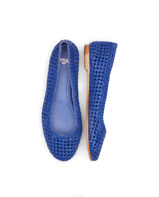 Delice Lamb Mesh Leather Ballerinas Lottusse Women Blue Footwear L4RH293